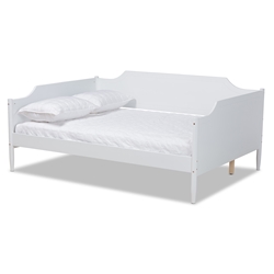 Baxton Studio Alya Classic Traditional Farmhouse White Finished Wood Full Size Daybed